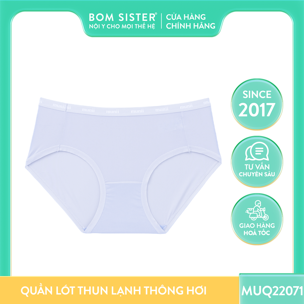 Quần lót nữ Munii chất liệu thun mềm mại, thông thoáng, thấm hút mồ hôi tinh tế tạo dáng hoàn hảo BOM SISTER MUQ22071