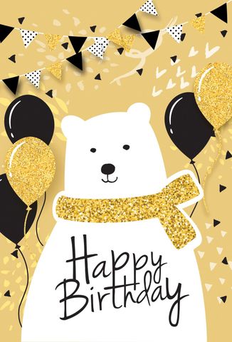  Puzzle Postcard - Happy Birthday Bear 