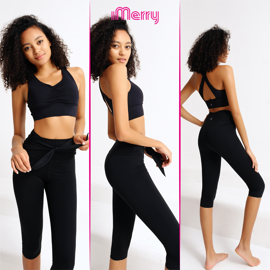 Quần Short Thể Thao Nữ iMerry Tập Gym, Yoga, Thắt Nơ Xinh Xắn, Mềm Mại, Thoải Mái - GY1046