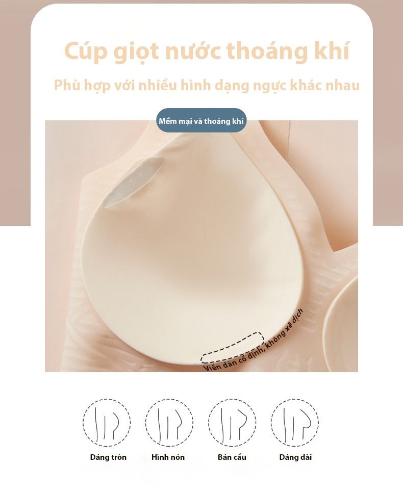 Áo Ngực Su Không Gọng Đệm Mỏng 1cm Bản Lưng Cao Nâng Ngực Không Móc Cài Chất Su Lạnh Mềm Mại iMERRY VA007