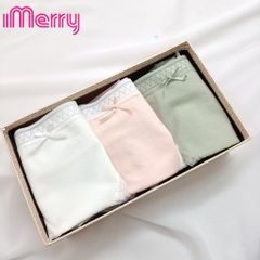 Combo 3 quần lót cotton nữ iMERRY cạp cao kháng khuẩn,thun co giãn 4 chiều phối ren thoáng khí VQ093