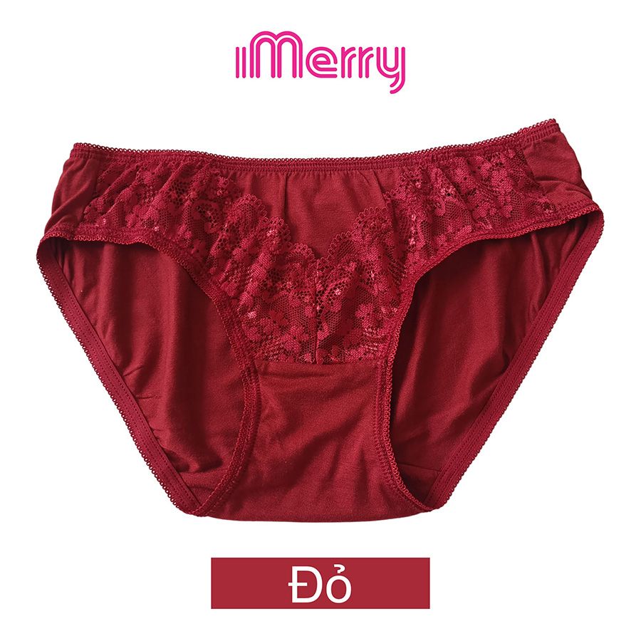 Combo 3 quần lót cotton nữ iMERRY phối ren cao cấp kiểu dáng bikini thoáng khí, thoải mái VQ094