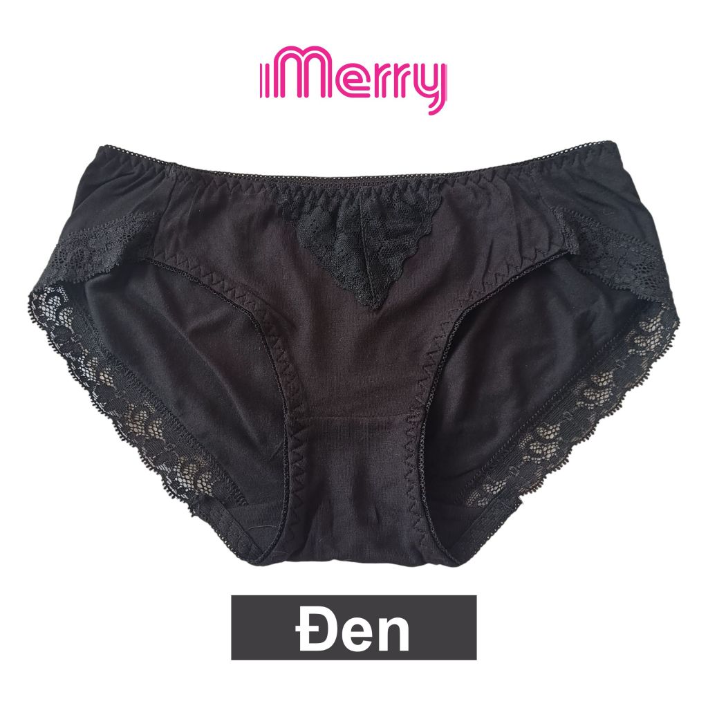 Combo 3 quần lót cotton nữ iMERRY phối ren cao cấp kiểu dáng bikini thoáng khí, thoải mái VQ020