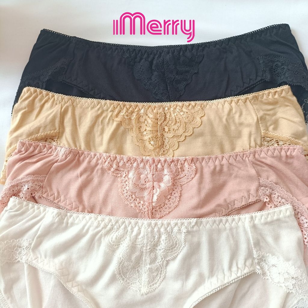 Combo 3 quần lót cotton nữ iMERRY phối ren cao cấp kiểu dáng bikini thoáng khí, thoải mái VQ020