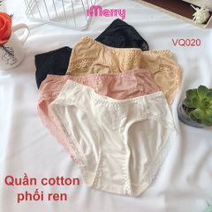 Combo 3 quần lót cotton nữ iMERRY phối ren cao cấp kiểu dáng bikini thoáng khí, thoải mái VQ020