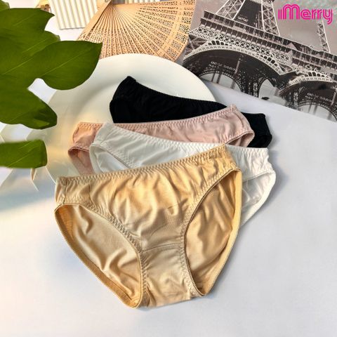 Combo 4 quần lót cotton nữ iMERRY kiểu dáng bikini thoáng khí, thoải mái VQ095