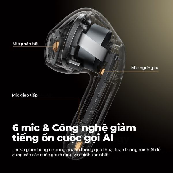 Tai Nghe SoundPeats Air 4 (Trong Suốt Đen)