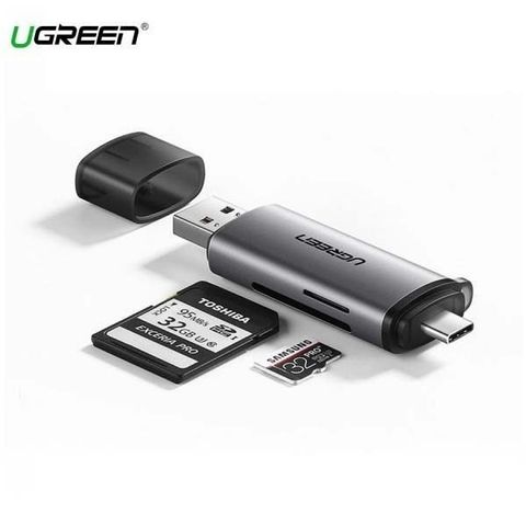  Đầu Đọc Thẻ UGREEN TF + SD CM184 (USB + TypeC) 