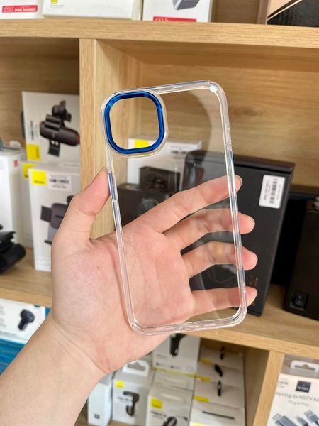 Ốp Filada Trong Viền Cam Màu 13Pro (Blue)