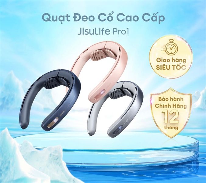 Quạt Cổ Jisulife Neck Fan Pro 1 - Hồng