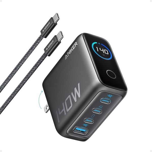 Sạc Anker Zolo 140W 3C 1A (Kèm Cáp C)-Đen B2697