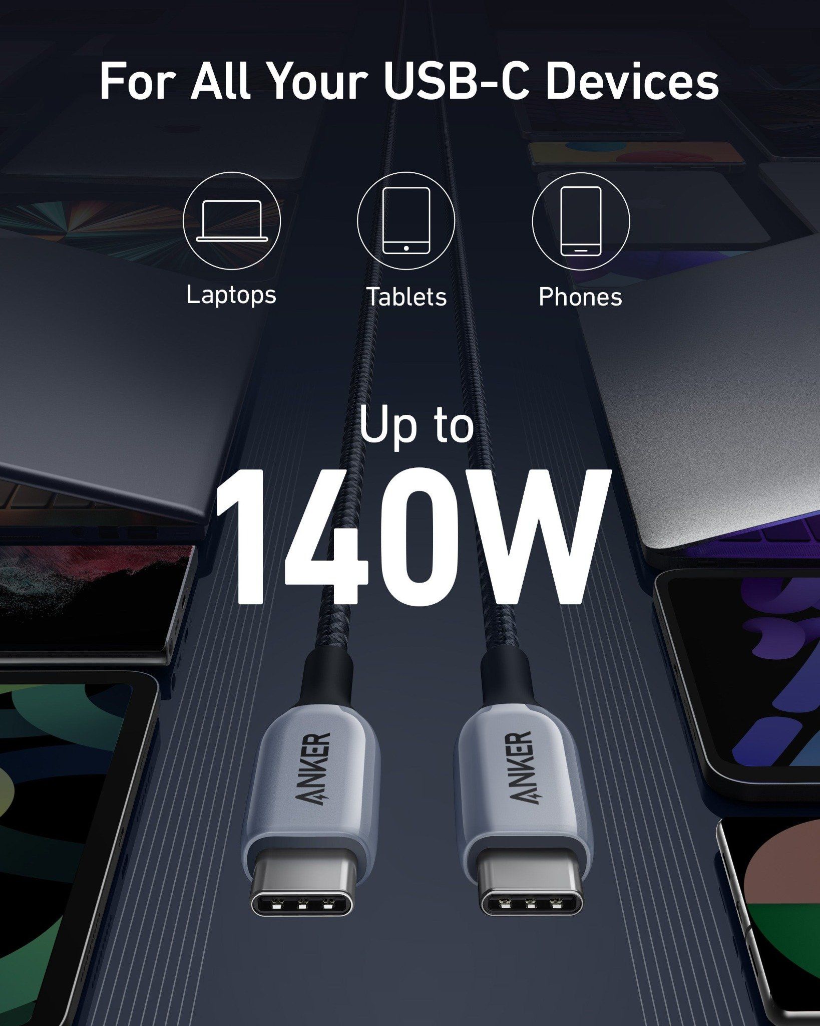 Cáp Anker 765 C-C 140W Seri 7 PD 3.1-A8865