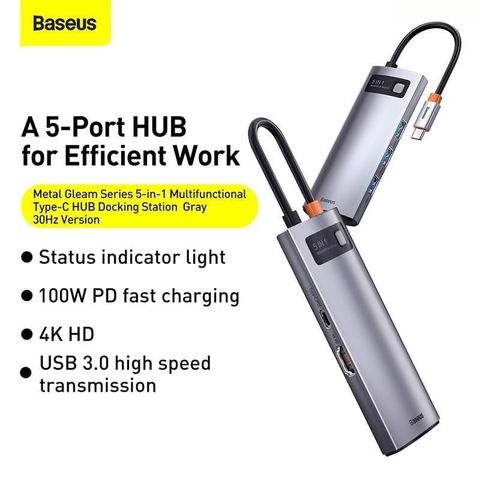  Hub Baseus Gleam Series 5 in 1 