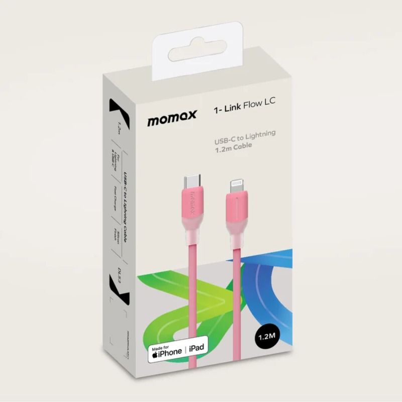 Cáp Momax C to Lightning 1.2m (Có MFI)-Hồng DL53P
