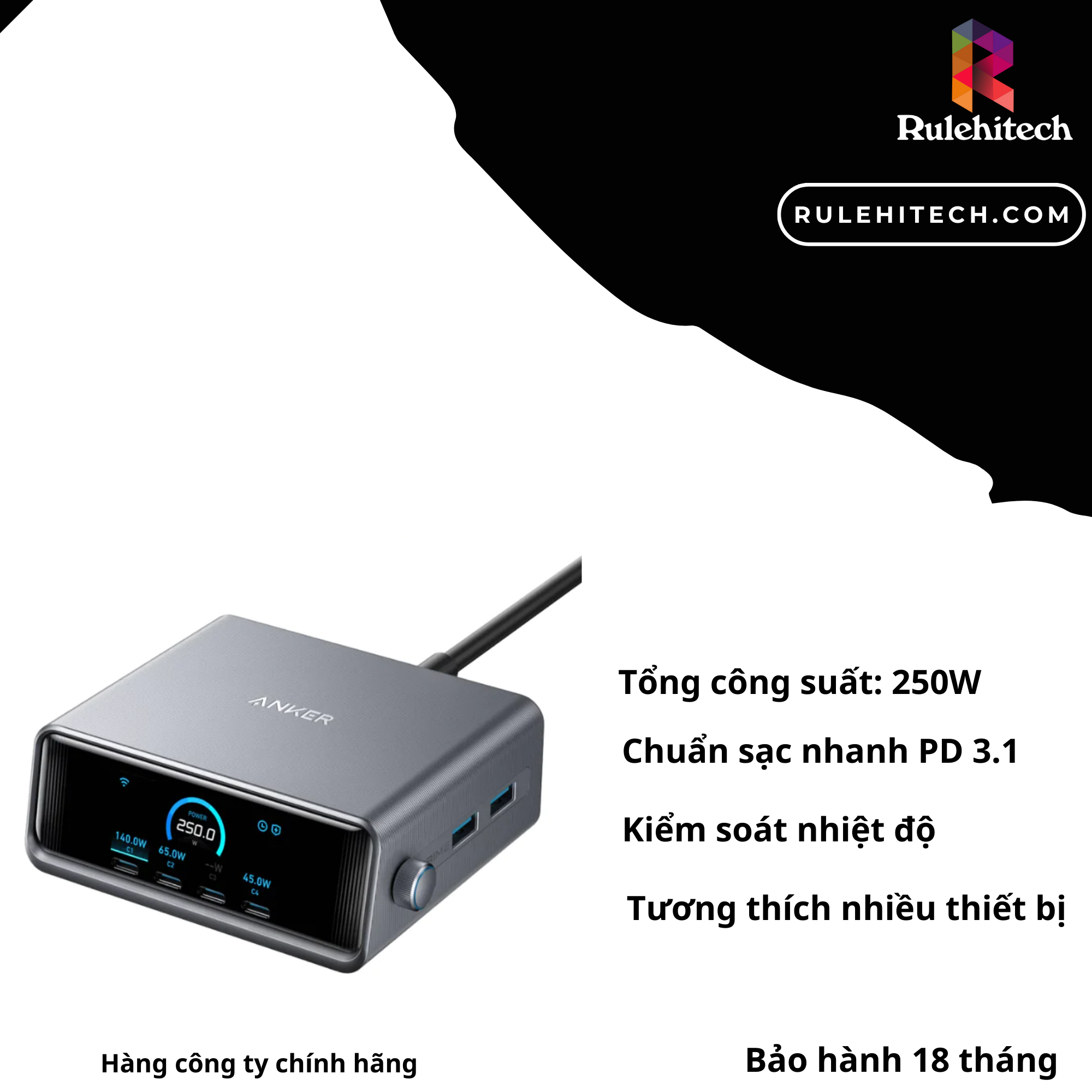 Trạm Sạc Anker Prime 250W (4C2A) - A2345