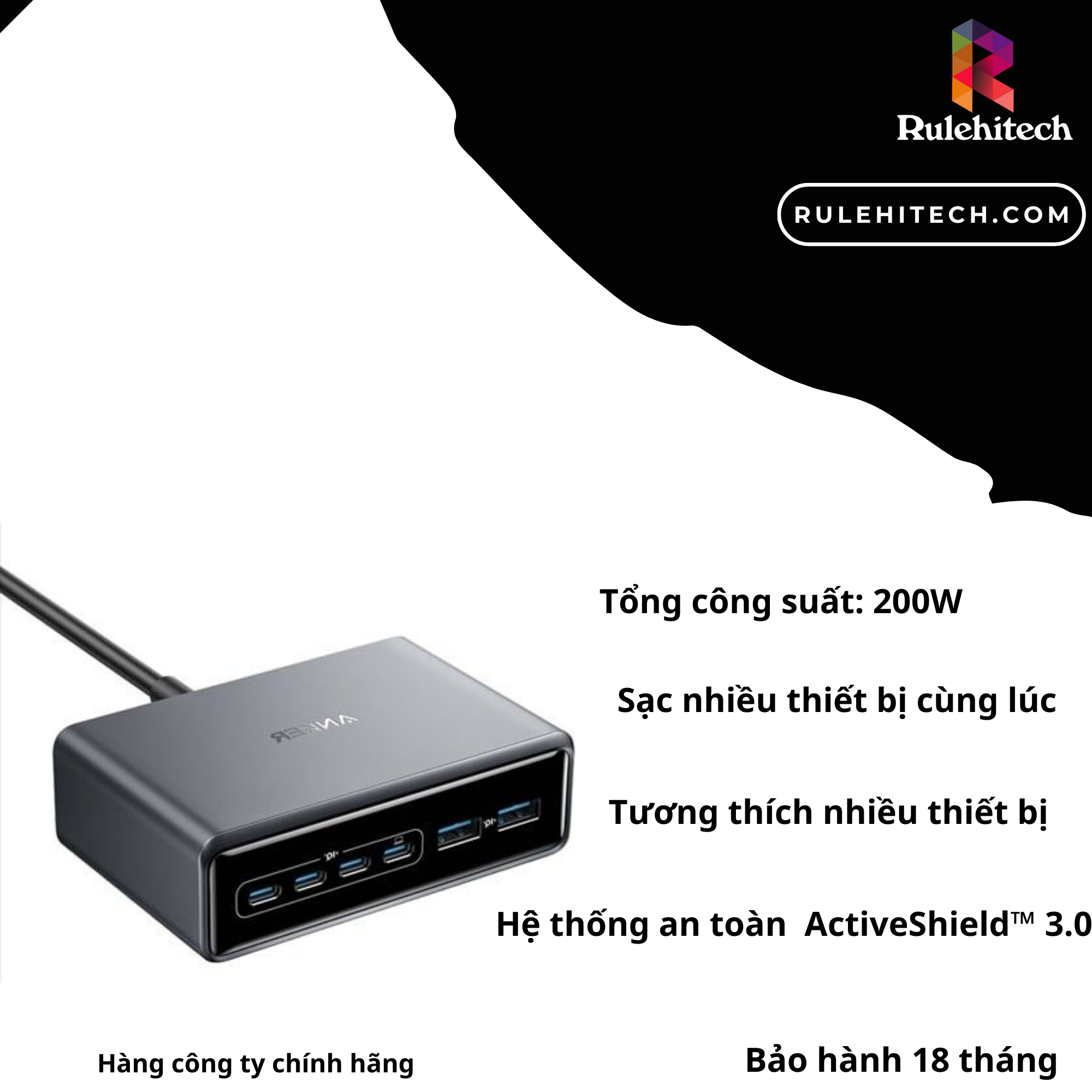 Sạc Anker Prime 4C2A 200W (Silver) A2683