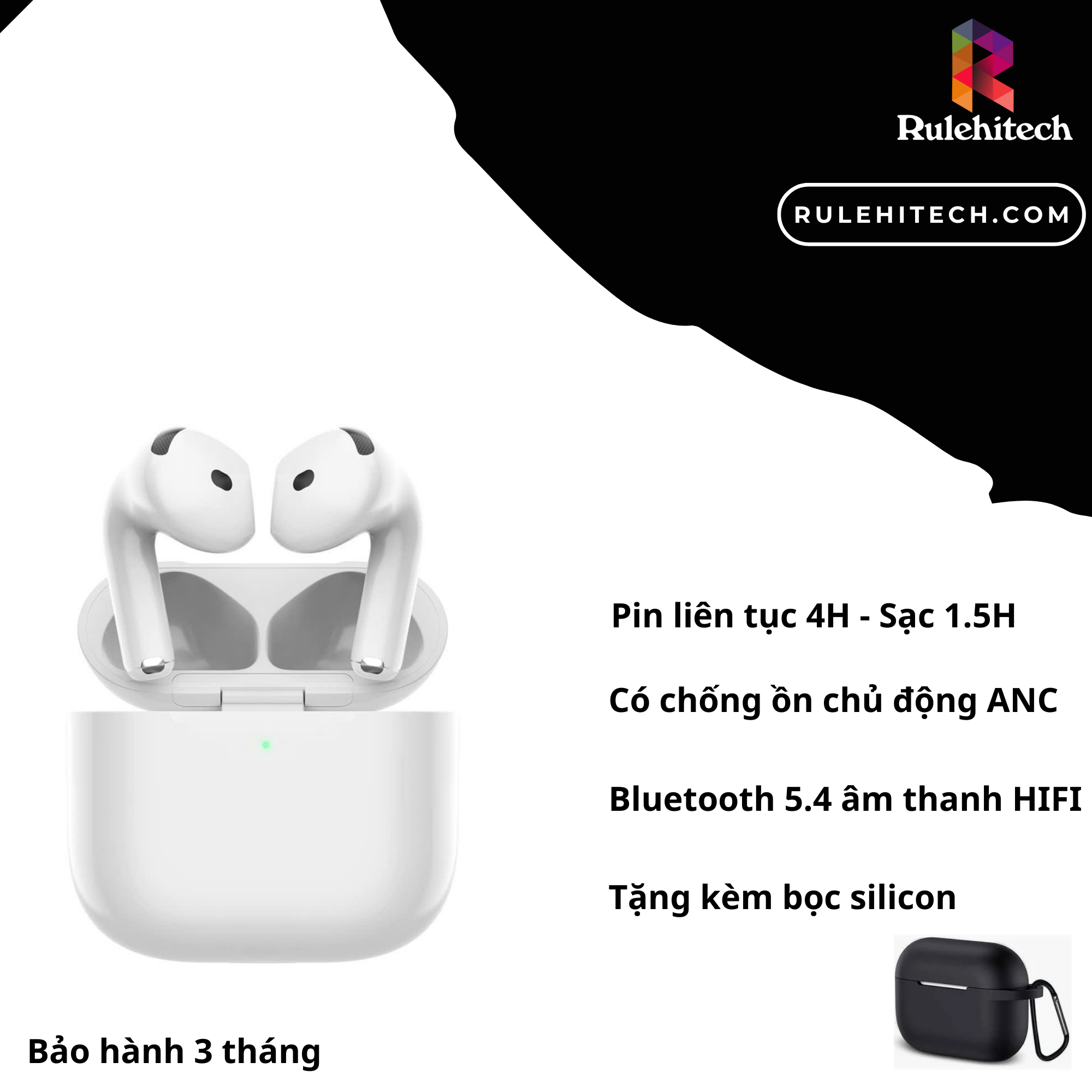 Tai Nghe Wiwu Airbuds 4 ANC (Kèm Case)