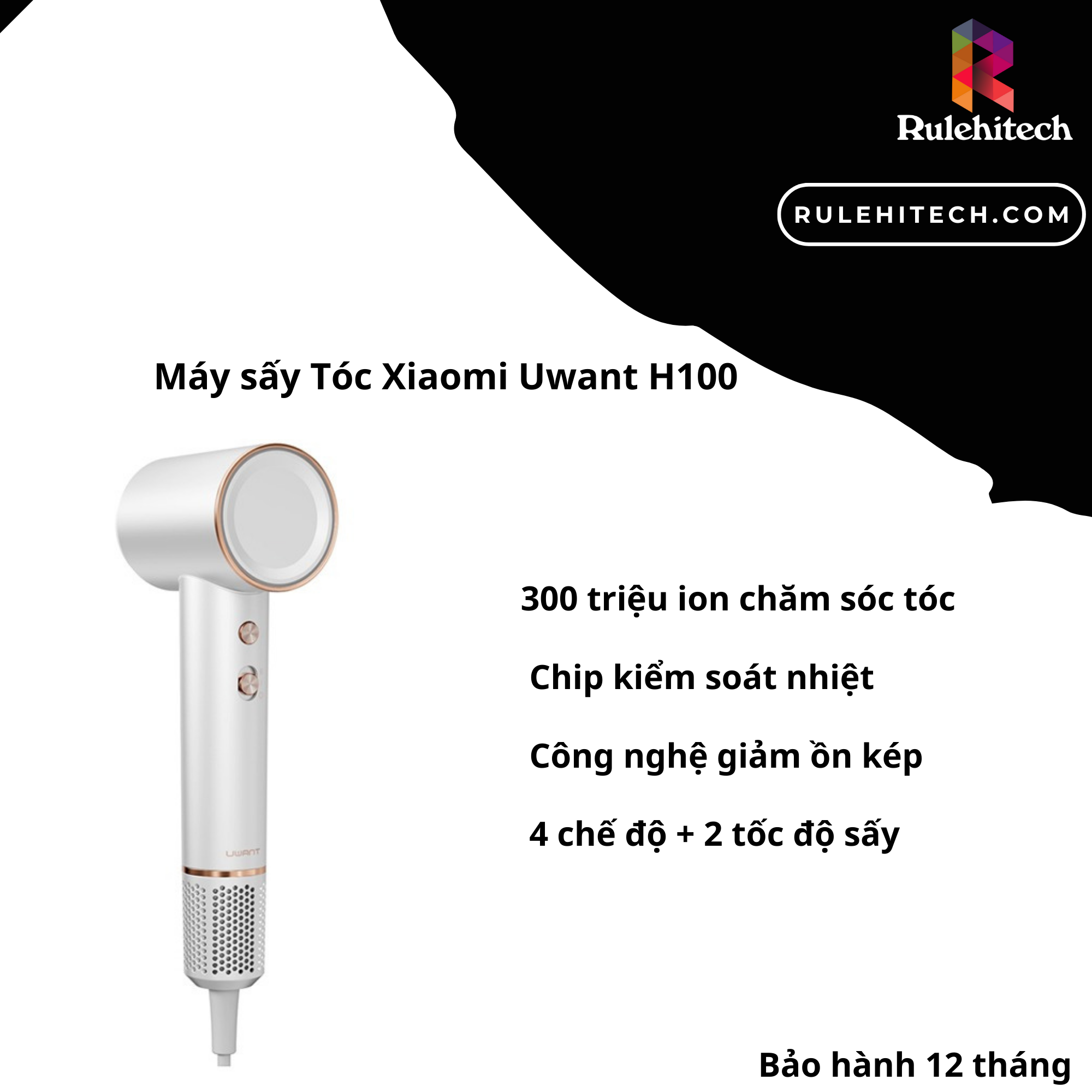 Máy Sấy Tóc Cao Cấp Xiaomi UWant H100-Trắng