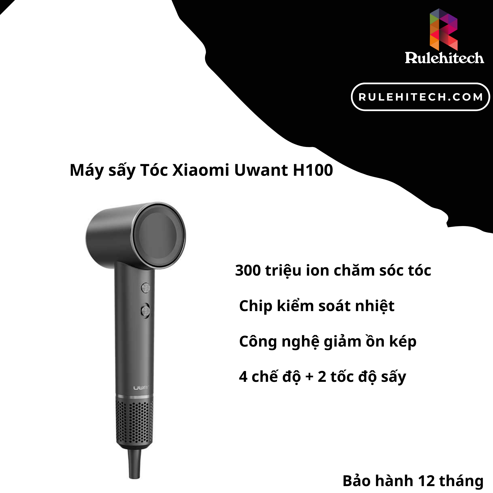 Máy Sấy Tóc Cao Cấp Xiaomi UWant H100-Xám