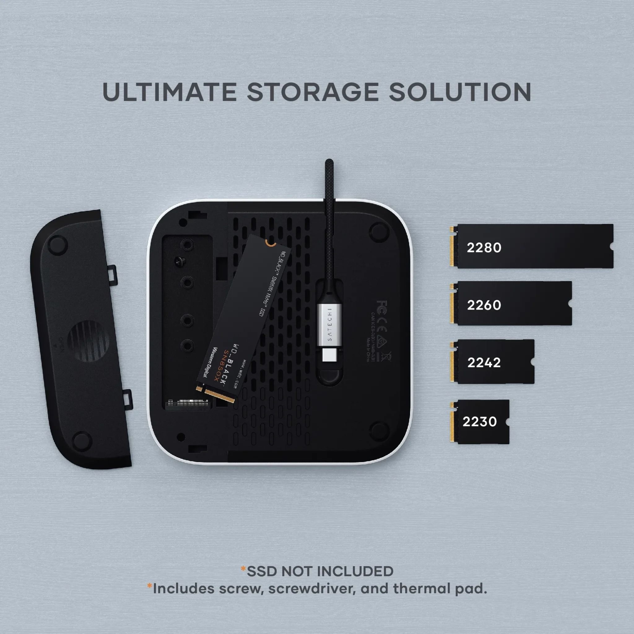 Đế Kiêm Hub Chuyển Đổi Mac Mini M4 Satechi 5in1-ST-GNMMESS