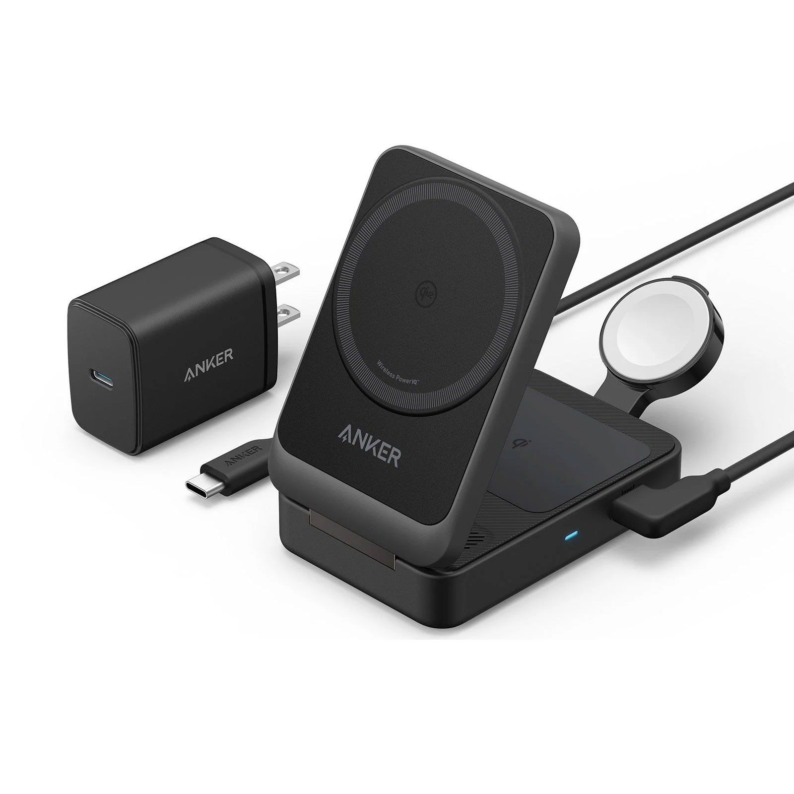 Đế Sạc Anker MagGo Foldable 15W 3in1 (Đen)