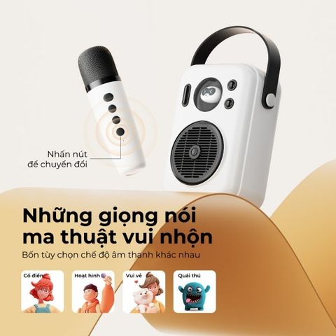  Loa Bluetooth Soundpeats Hi Singing +Mic hát karaoke (Trắng) 