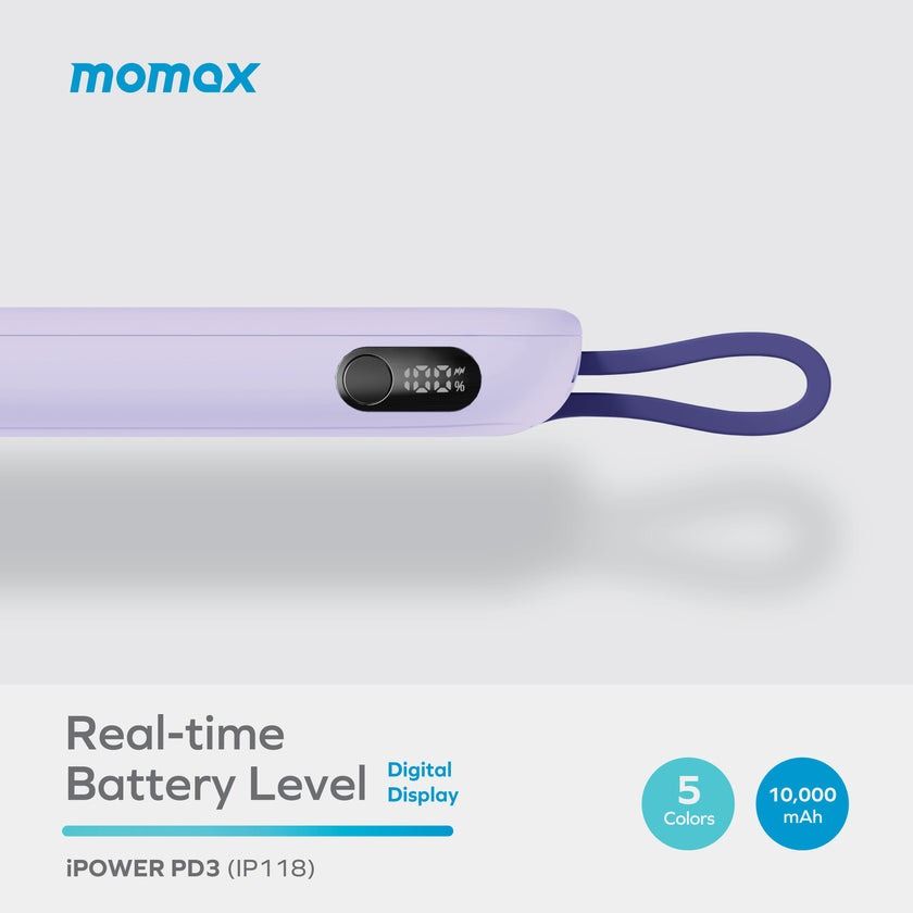Pin Momax iPower PD 3 Kèm Cáp sạc C (Trắng)