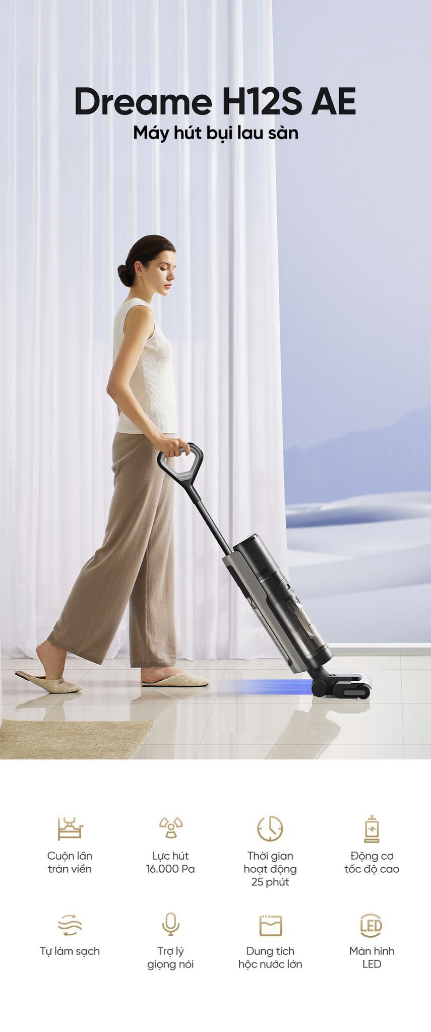 Máy Hút Bụi Lau Sàn Dreame H12S AE
