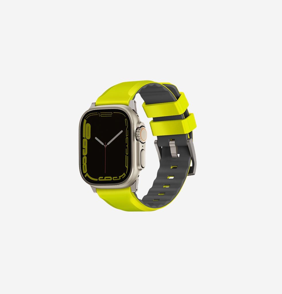 Dây UNIQ Linus Silicon - Lime Green (44/45/49mm)