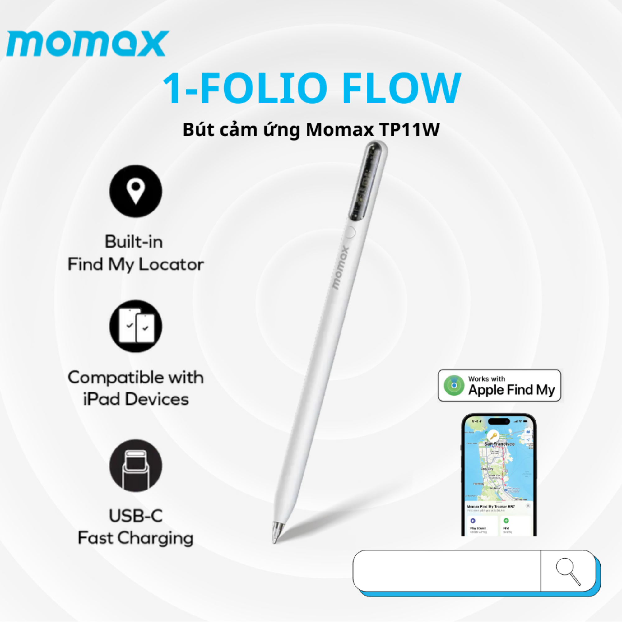 Bút Cảm Ứng Momax TP11 (Có Apple Find my)