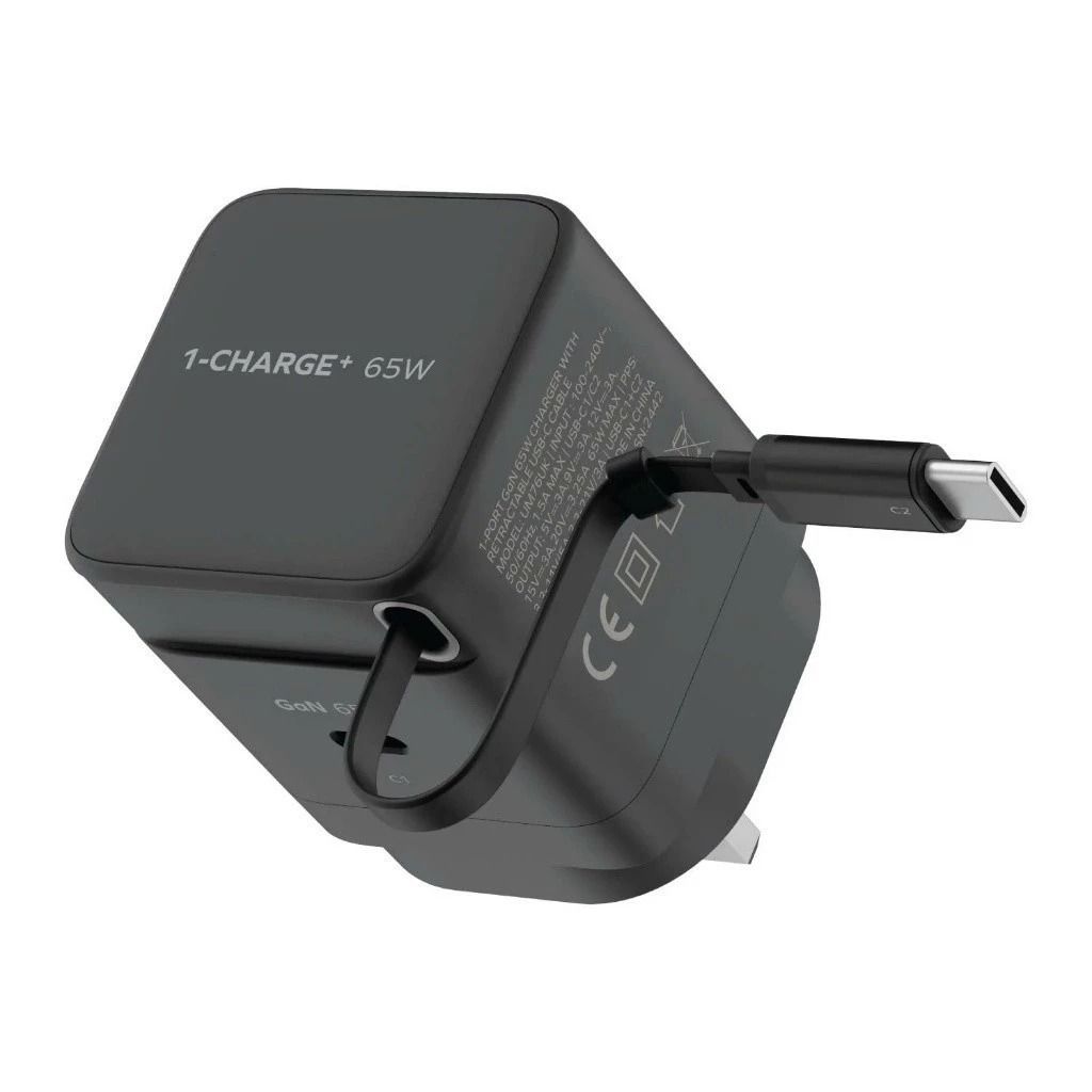 Sạc Momax GaN 65W Kèm Dây Rút - Đen