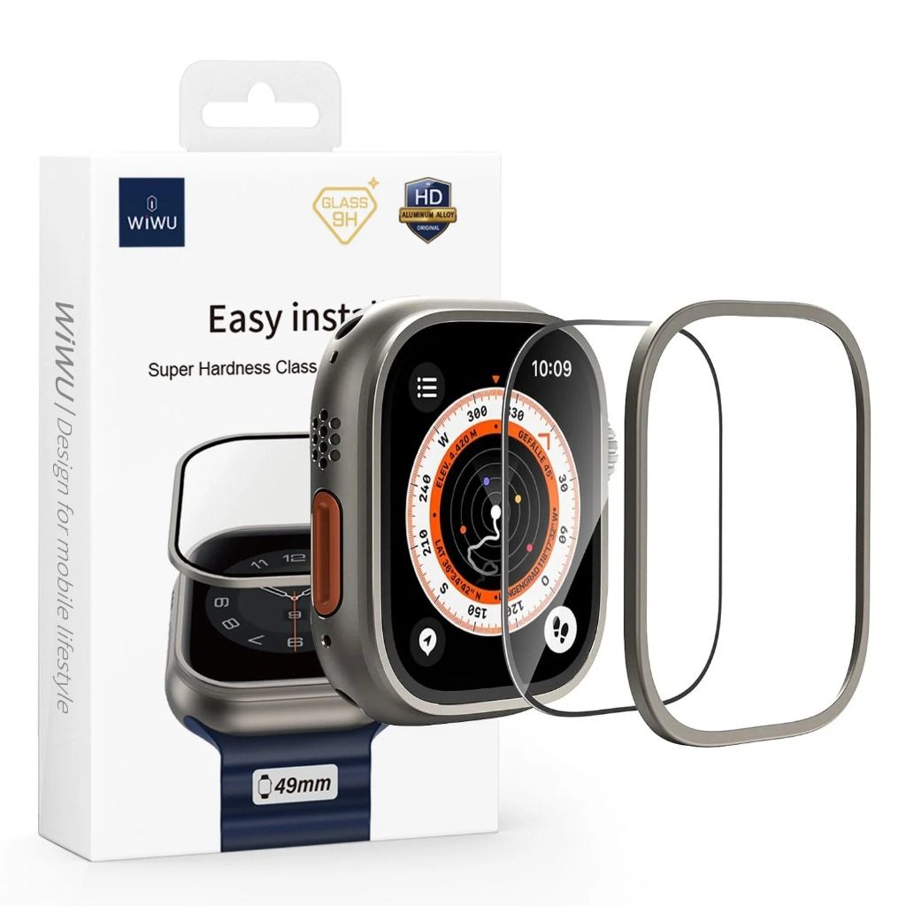 Kính Wiwu AppleWatch Ultra + Khung Viền - Đen