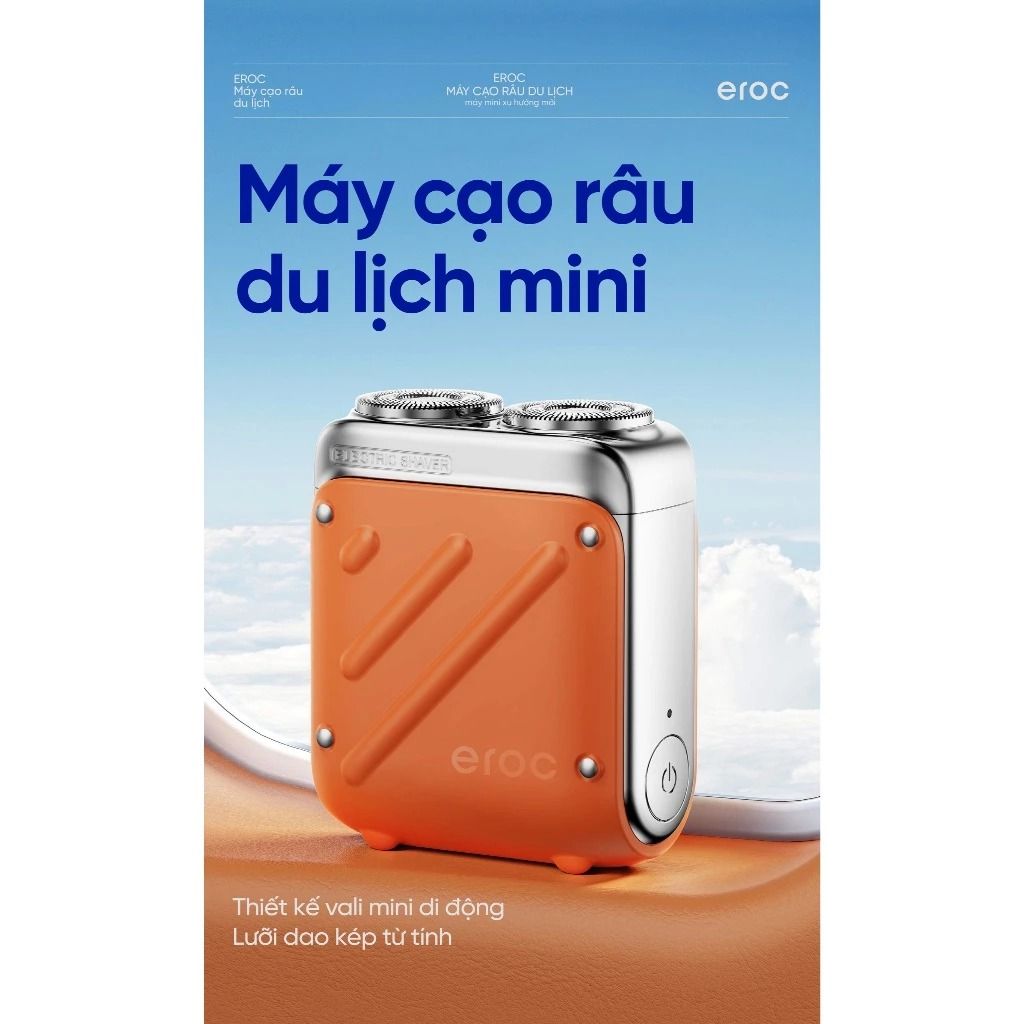 Máy Cạo Râu Eroc Traveller - Cam