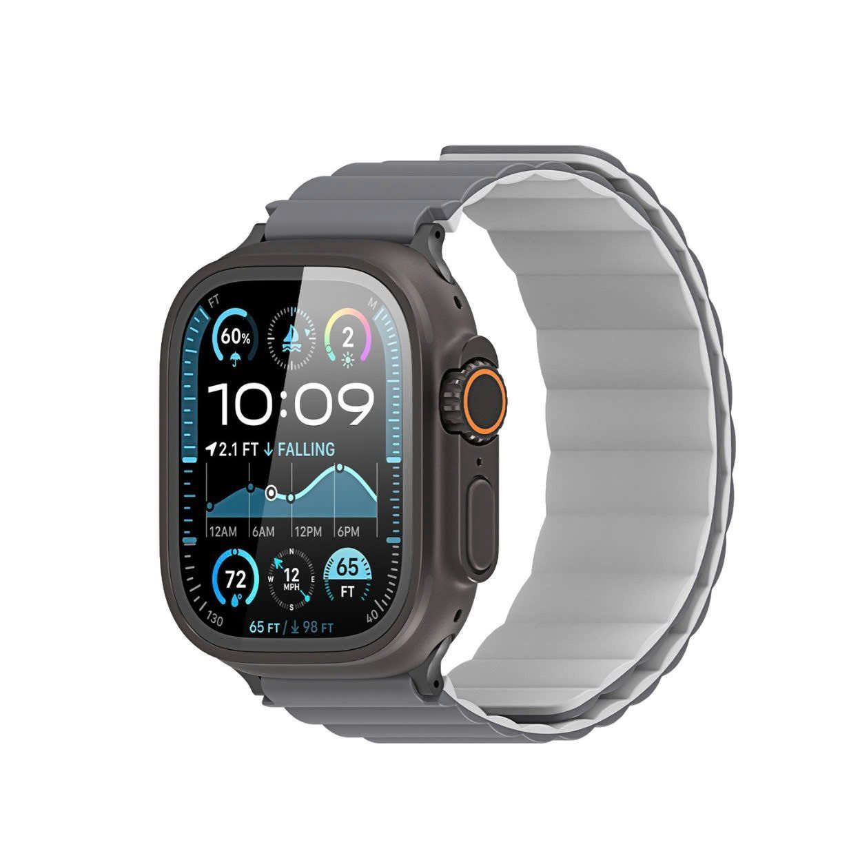 Dây Apple Watch Silicone Dux Ducis Series SD 44/45/49-Dark/Light Grey