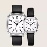  Julius Official đồng hồ cặp, đồng hồ đôi JA-1418 dây da kèm khoá 