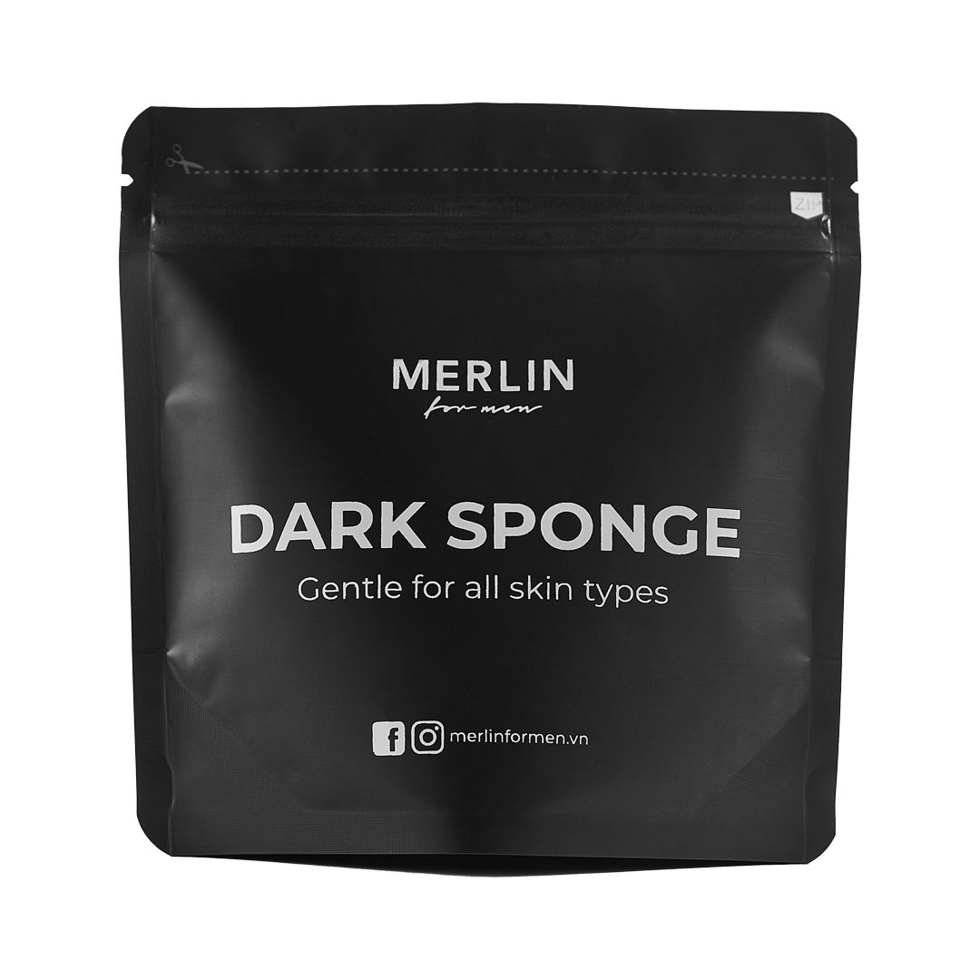  Bọt biển rửa mặt than tre Merlin Dark Sponge 