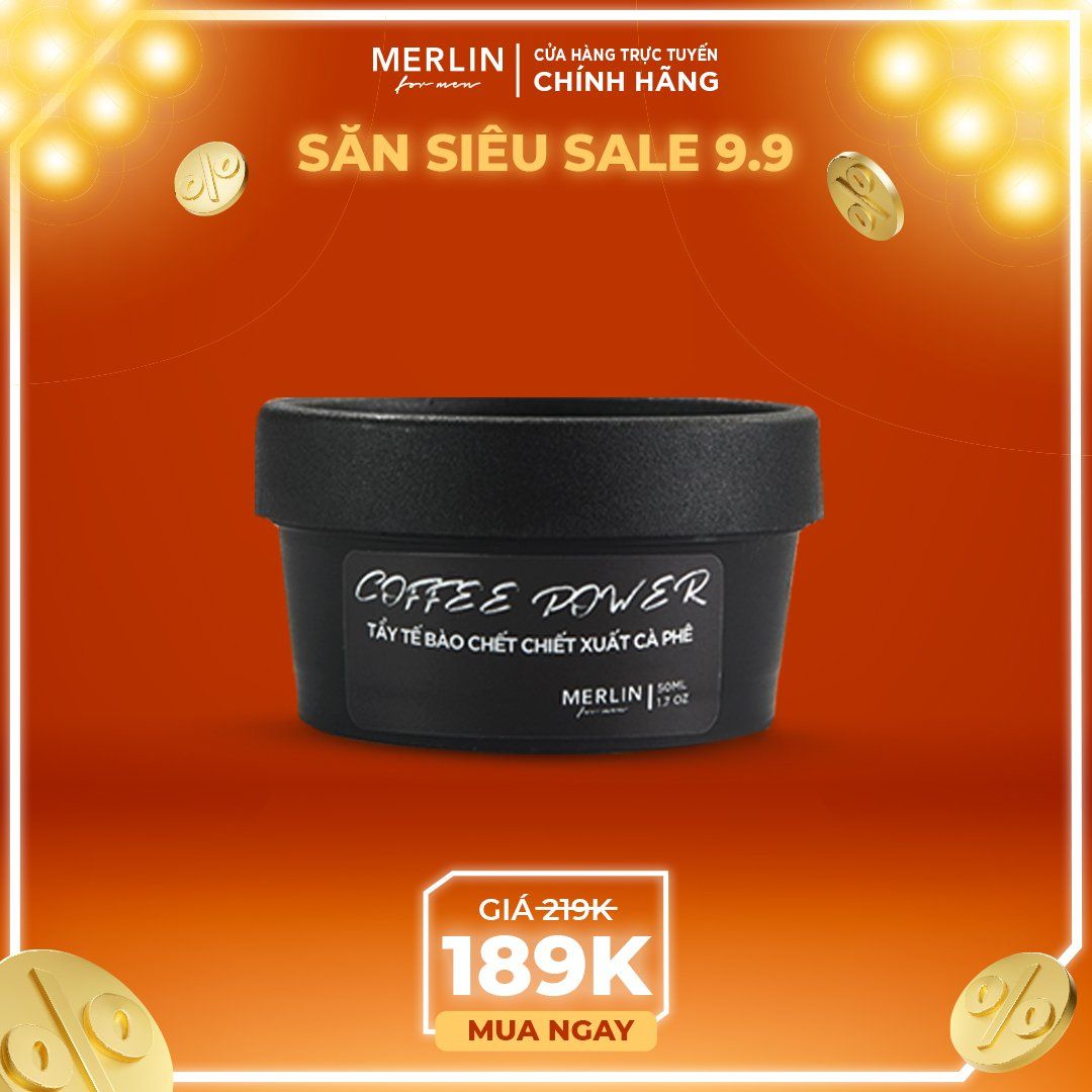  [SIÊU SALE 9.9] Tẩy tế bào chết chiết xuất cà phê Merlin Coffee Power 50ml 