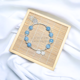 Vòng đá aquamarine mix bạc 925