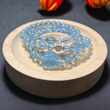Chuỗi ngọc hải lam Aquamarine mix hồ ly chúa và bạc 925