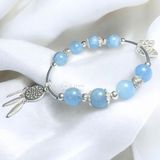 Vòng đá aquamarine mix bạc 925