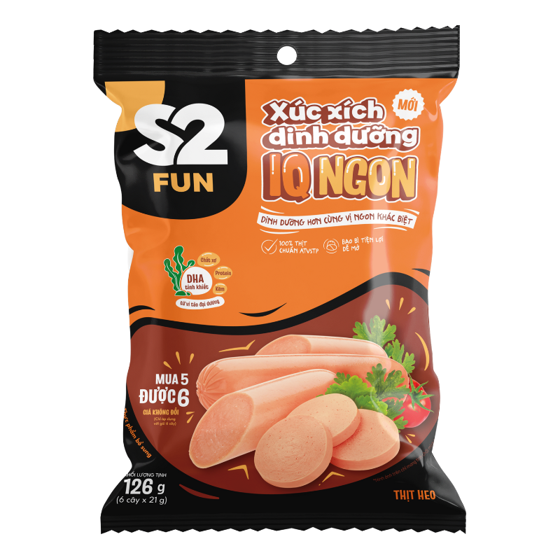 S2 FUN XÚC XÍCH DINH DƯỠNG - IQ NGON (MỚI) - 126G