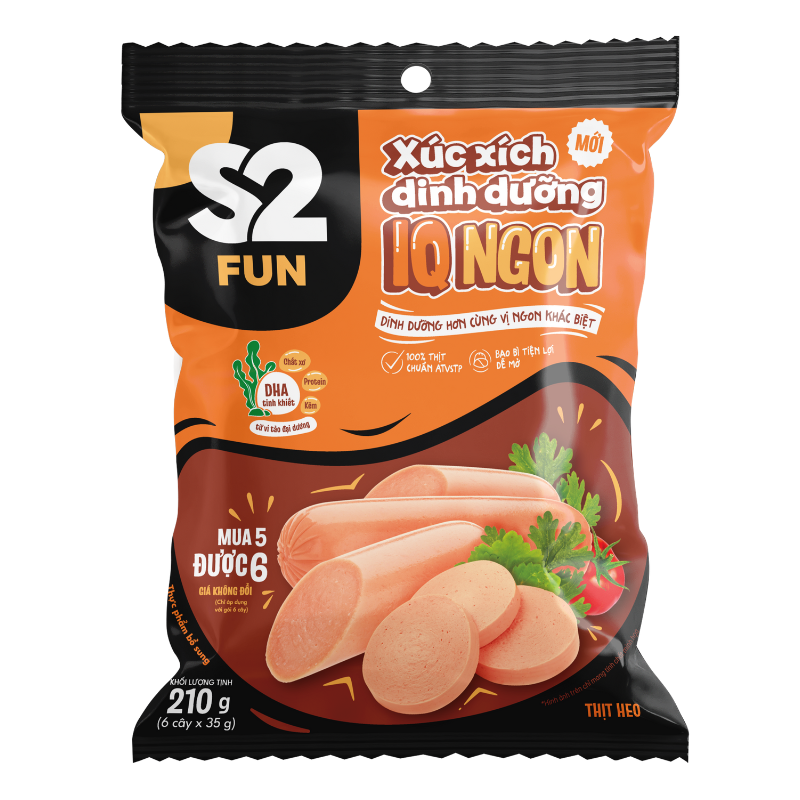 S2 FUN XÚC XÍCH DINH DƯỠNG - IQ NGON (MỚI) - 210G