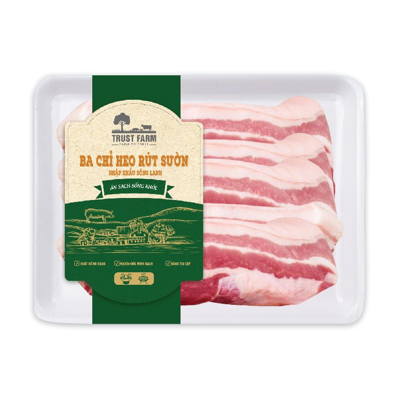 BA CHỈ HEO RÚT SƯỜN NHẬP KHẨU ĐÔNG LẠNH TRUST FARM (KHAY 500G) - ĐỨC