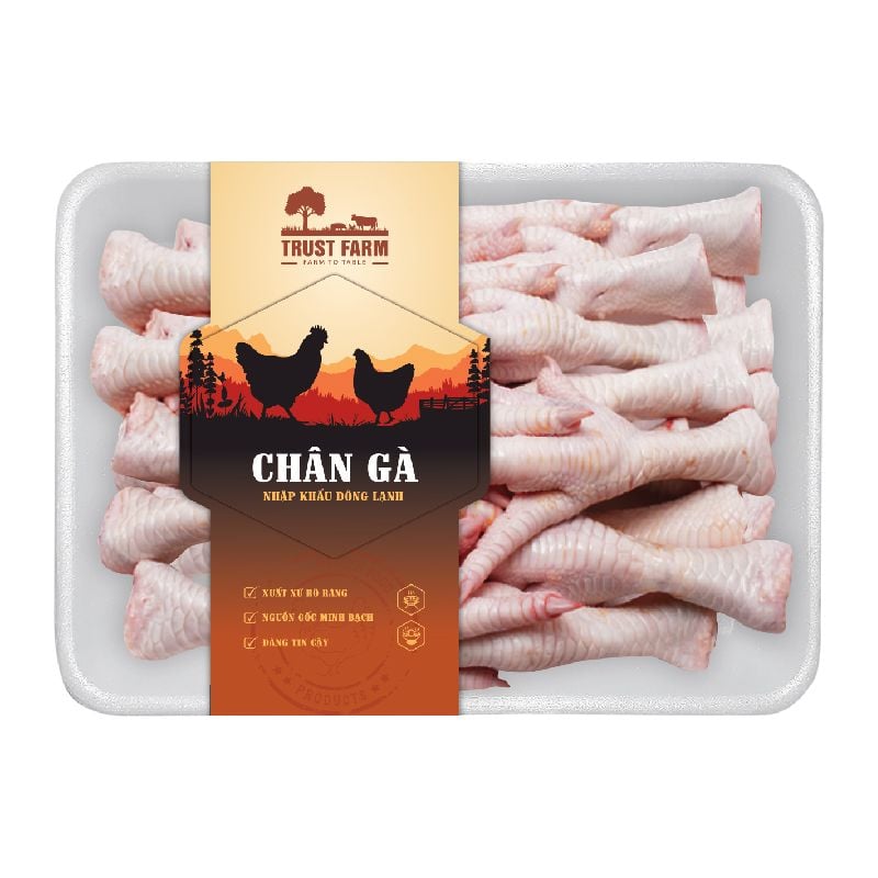 CHÂN GÀ NHẬP KHẨU ĐÔNG LẠNH TRUST FARM UP 50G (KHAY 500G)
