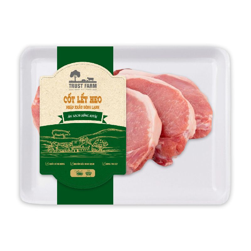 CỐT LẾT HEO NHẬP KHẨU ĐÔNG LẠNH TRUST FARM (KHAY 500G) - BRAZIL