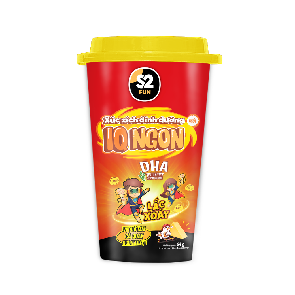 XÚC XÍCH S2 FUN IQ NGON LẮC XOÁY VỊ PHÔ MAI GÀ QUAY