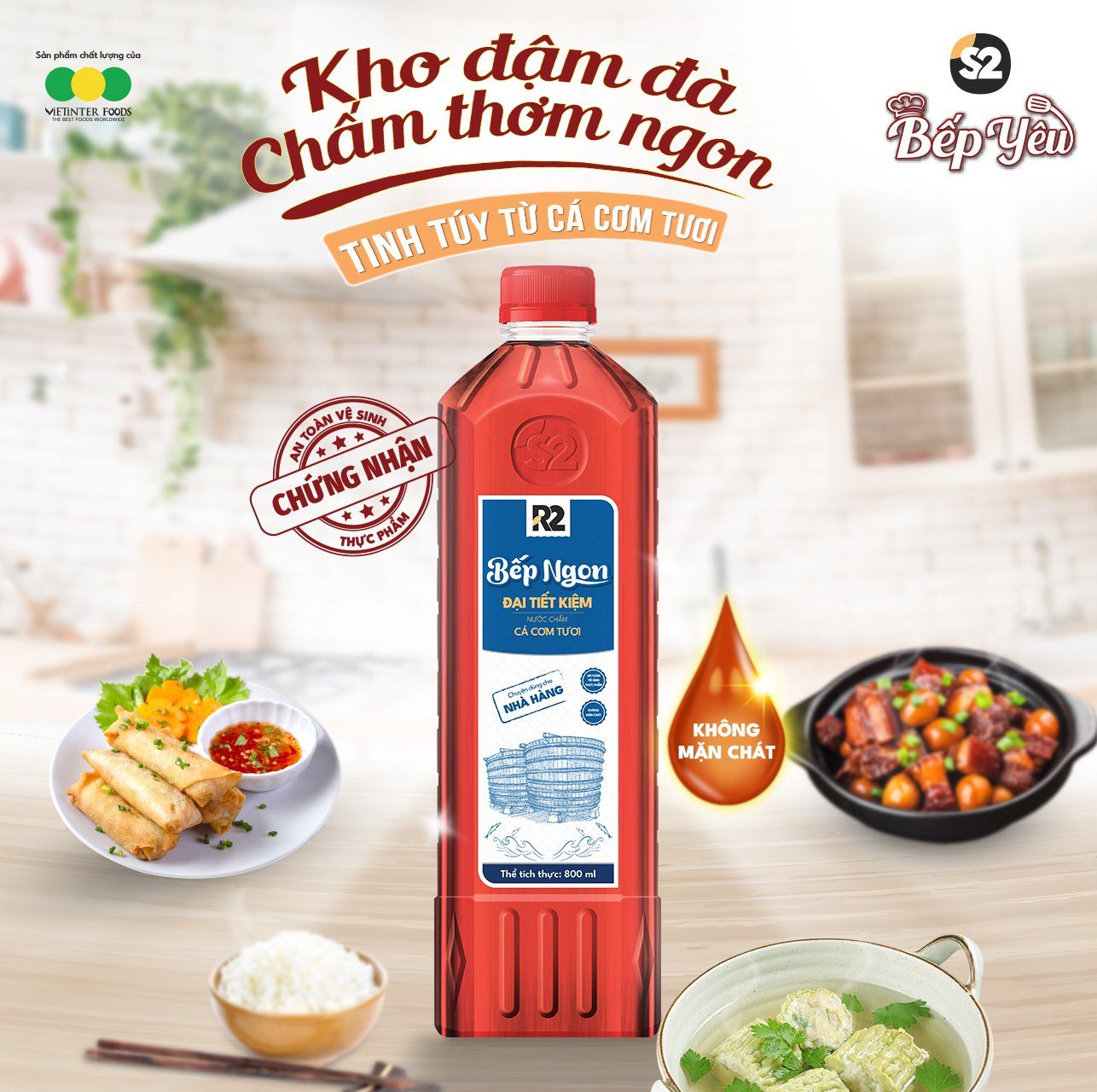 NƯỚC CHẤM BẾP NGON CÁ CƠM TƯƠI - ĐẠI TIẾT KIỆM 800ML