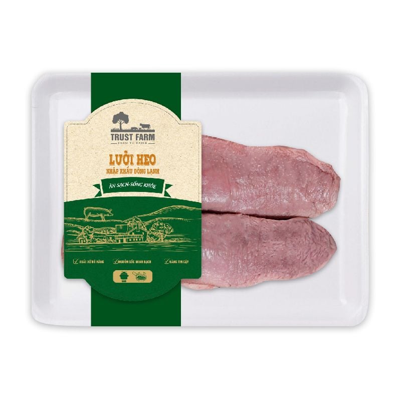 LƯỠI HEO NHẬP KHẨU ĐÔNG LẠNH TRUST FARM (KHAY 500G) - ĐAN MẠCH