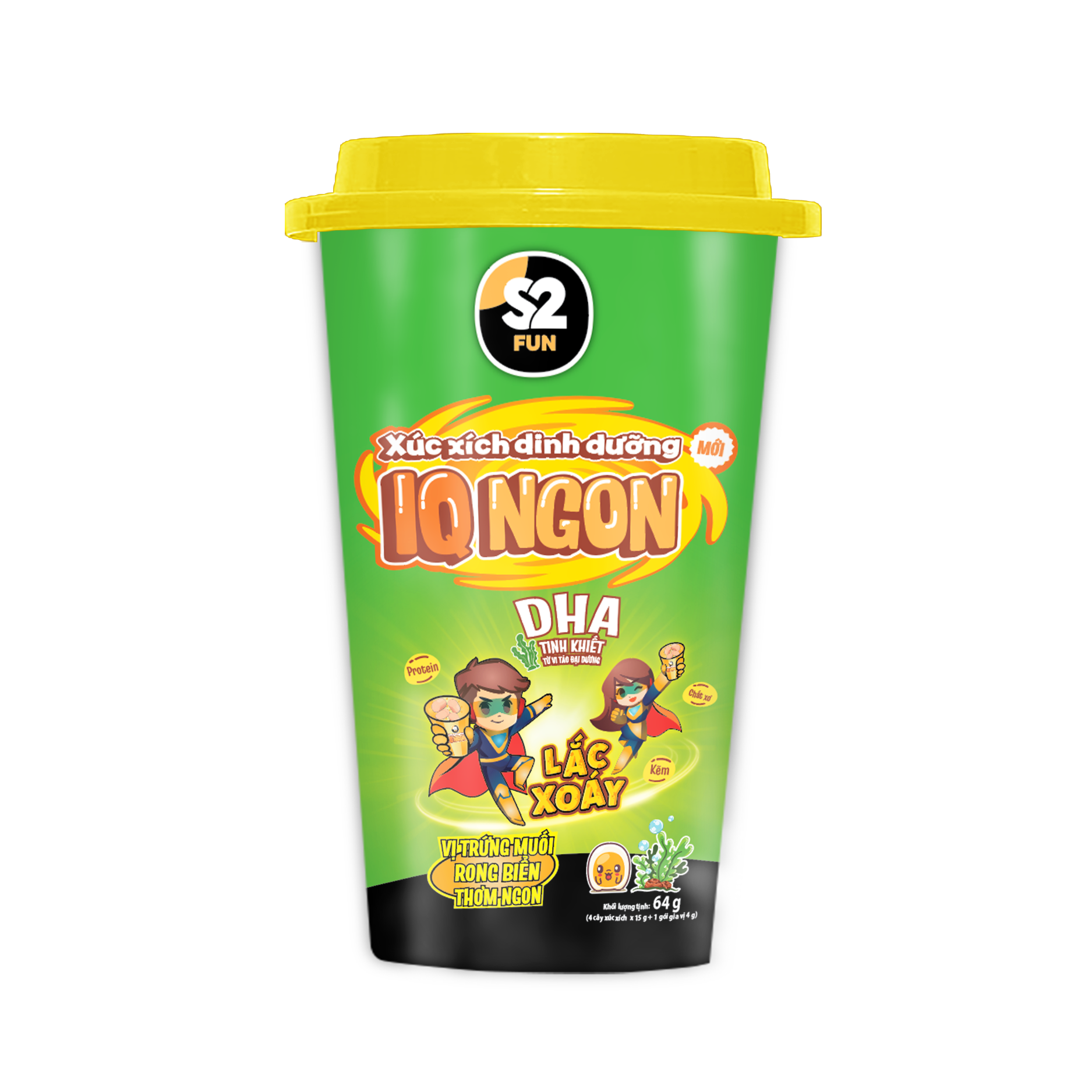 XÚC XÍCH S2 FUN IQ NGON LẮC XOÁY VỊ TRỨNG MUỐI RONG BIỂN