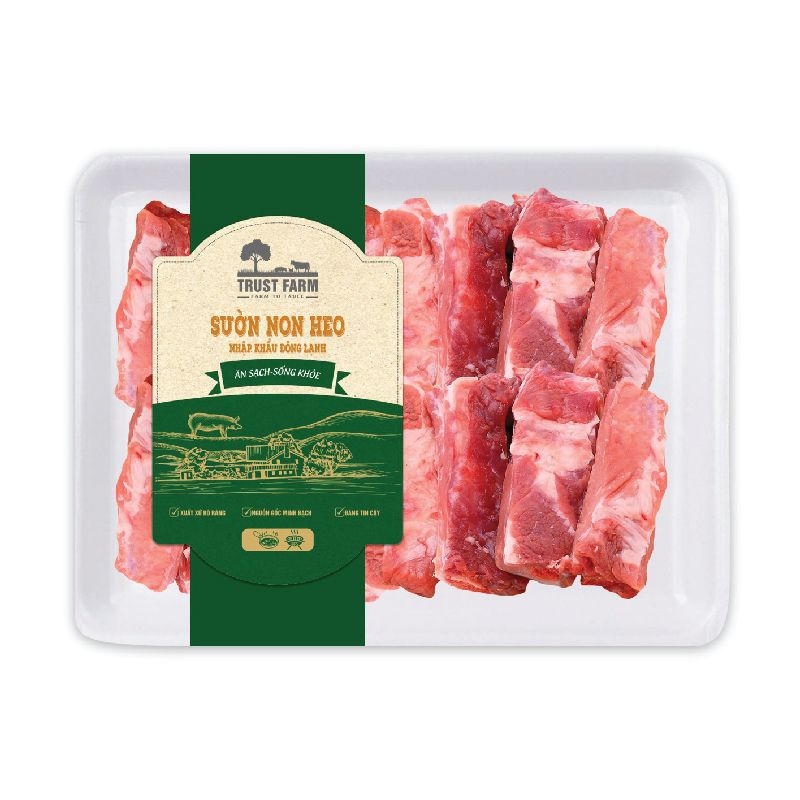 SƯỜN NON HEO NHẬP KHẨU ĐÔNG LẠNH TRUST FARM (KHAY 500G)
